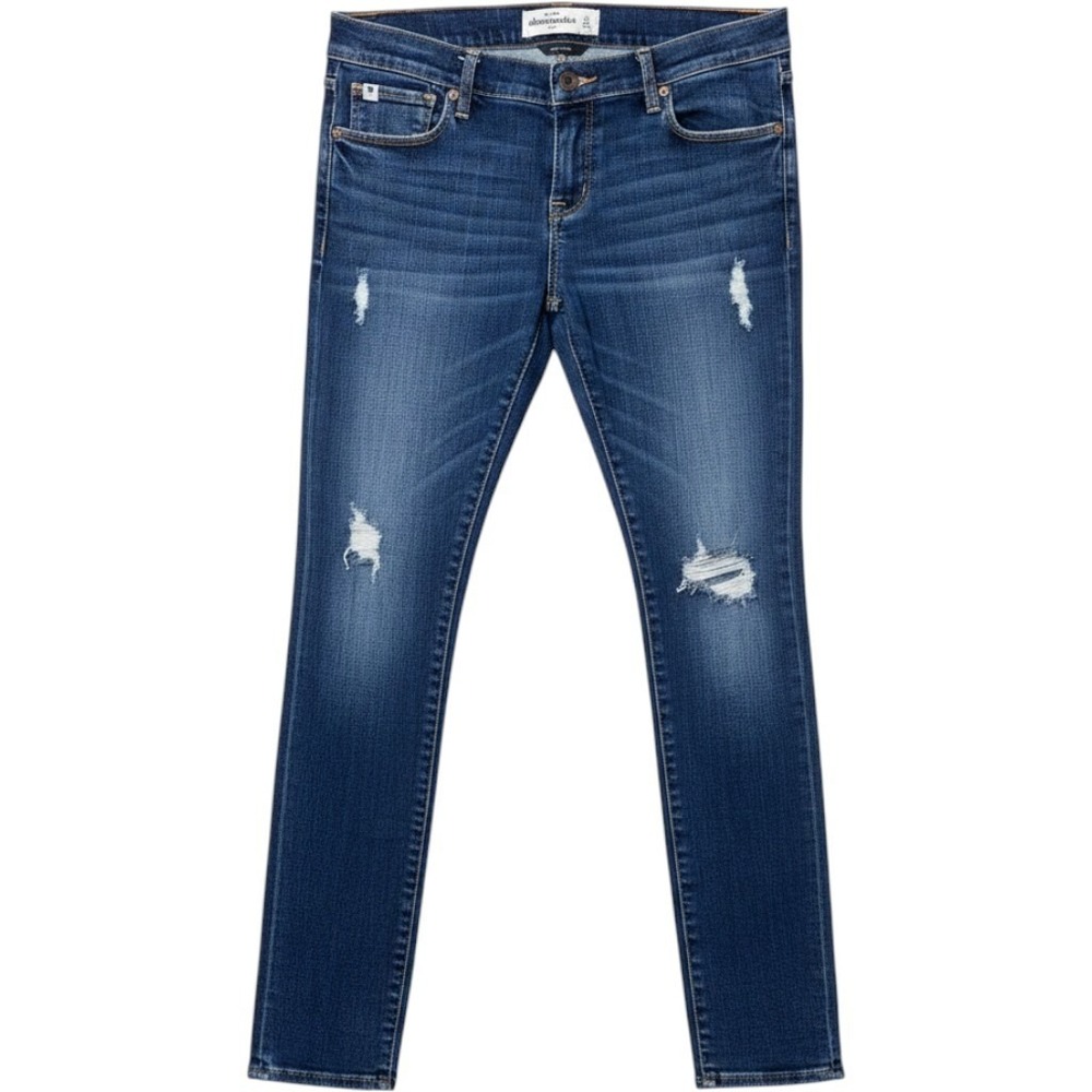 Abercrombie Kids Landon Skinny Jeans Dark Wash Distressed Stretch Size 16